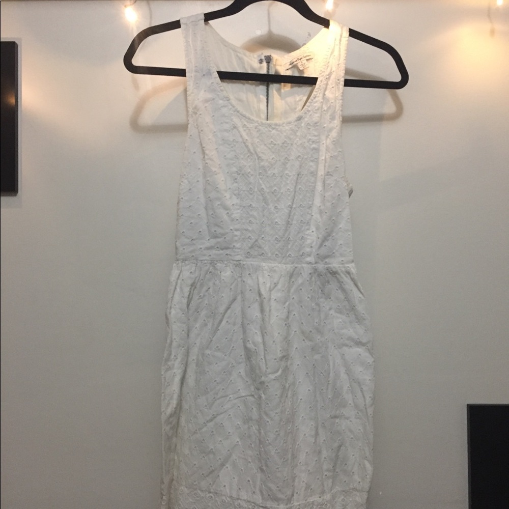 White cutout skater dress